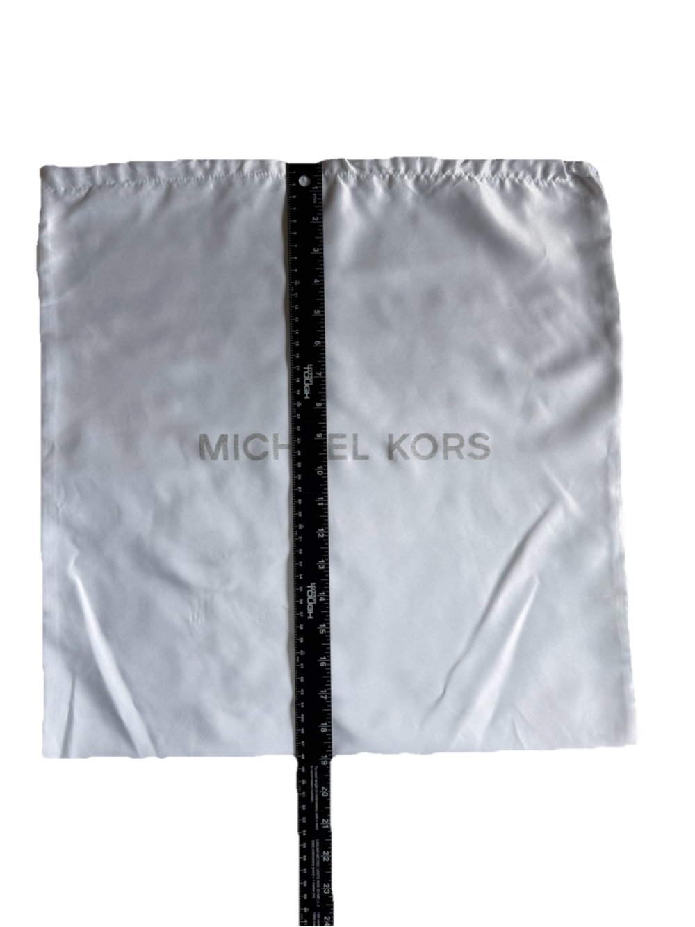Michael Kors White Silver Drawstring Dust Bag 19"x19" Square Purse Shoes Storage - Picture 6 of 6
